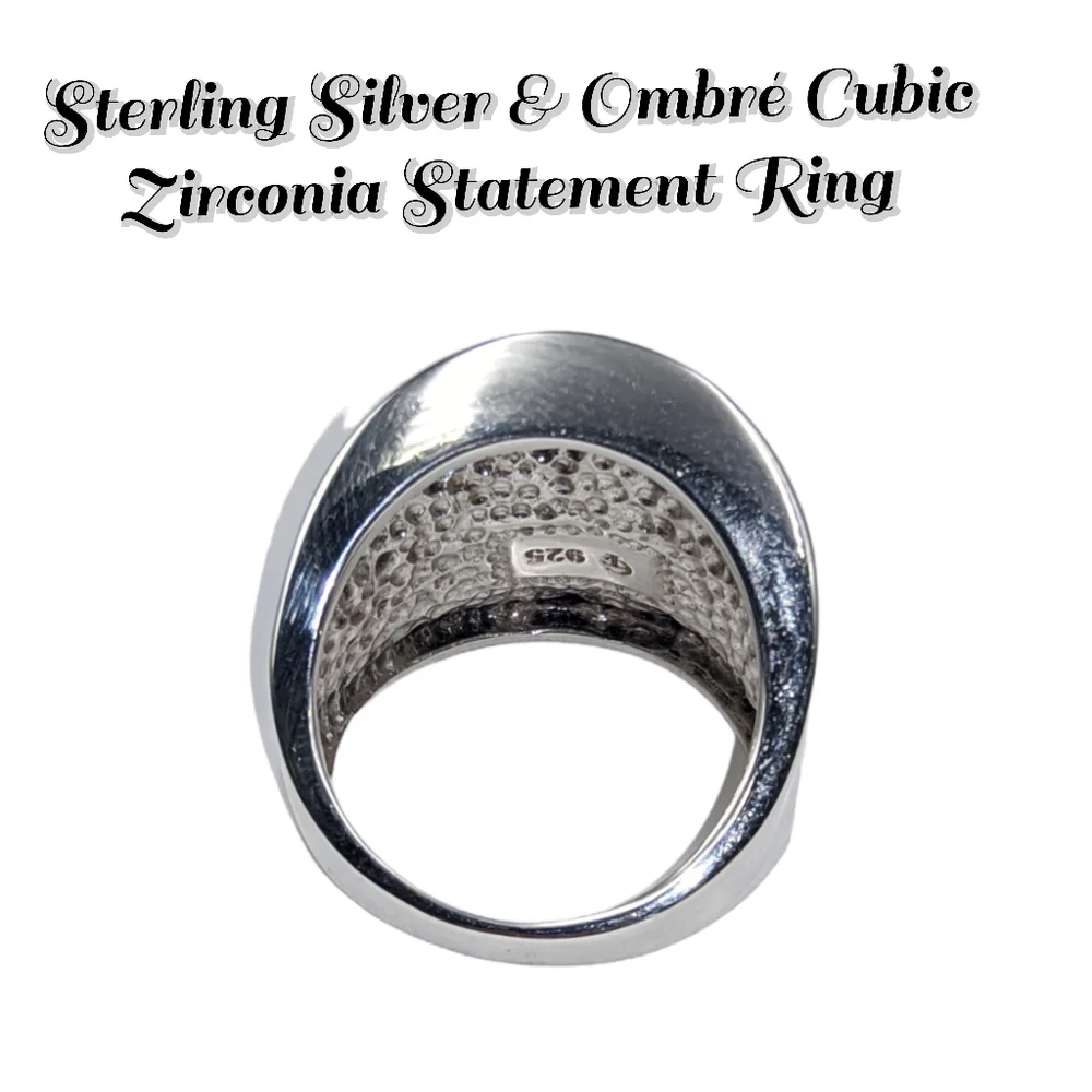 Sterling Silver & Ombré Cubic Zirconia Statement Ring